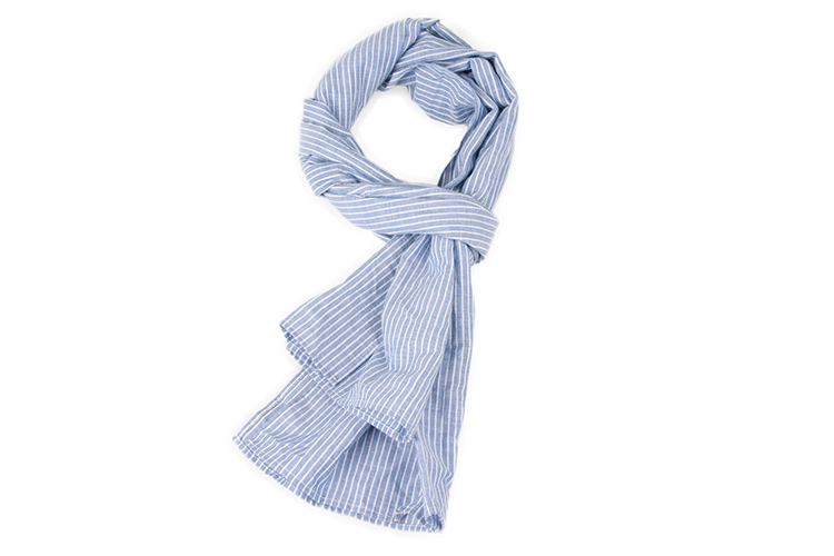 linen stripe patch scarf (2 color)
