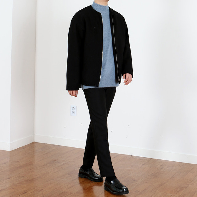 Wool round neck jacket (one color)